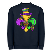 Navy fleur de lis Heavyweight Sweatshirt - OliviaCreatesArt