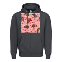 Smoke valentines day strawberries in cream seamless pattern Zipper Hoodie - BundleAndBundleShop