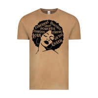 Vintage Camel Womens Strong Black Woman Afro Message Vintage Tee - lanVoArt