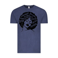 Vintage Denim Womens Strong Black Woman Afro Message Vintage Tee - lanVoArt