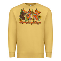 Antique Gold western Christmas Premium Sweatshirt - CowhideDigitalArt