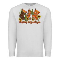 Dove Grey western Christmas Premium Sweatshirt - CowhideDigitalArt