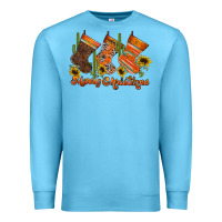 Ocean Blue western Christmas Premium Sweatshirt - CowhideDigitalArt