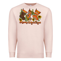 Pale Pink western Christmas Premium Sweatshirt - CowhideDigitalArt