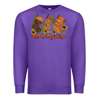 Purple western Christmas Premium Sweatshirt - CowhideDigitalArt