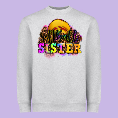 Softball Sister Heavyweight Sweatshirt Designed By Oliviacreatesart