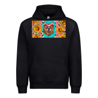 Black mama bear with sunflowers and glasses license plate Urban Hoodie - Artiststas