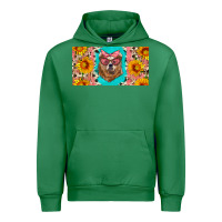 Emerald mama bear with sunflowers and glasses license plate Urban Hoodie - Artiststas