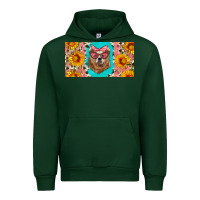 Forest Green mama bear with sunflowers and glasses license plate Urban Hoodie - Artiststas