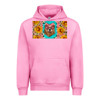 Fuchsia Pink mama bear with sunflowers and glasses license plate Urban Hoodie - Artiststas