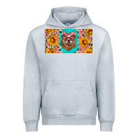 Heather Grey mama bear with sunflowers and glasses license plate Urban Hoodie - Artiststas