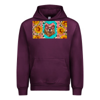 Mauve Wine mama bear with sunflowers and glasses license plate Urban Hoodie - Artiststas
