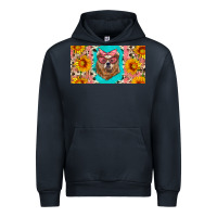 Navy mama bear with sunflowers and glasses license plate Urban Hoodie - Artiststas