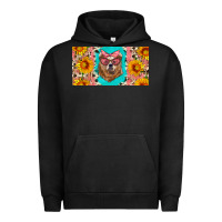 Pigment Black mama bear with sunflowers and glasses license plate Urban Hoodie - Artiststas