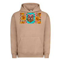 Pigment Burro mama bear with sunflowers and glasses license plate Urban Hoodie - Artiststas