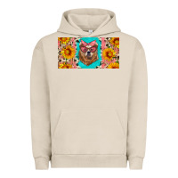 Pigment French Oak mama bear with sunflowers and glasses license plate Urban Hoodie - Artiststas