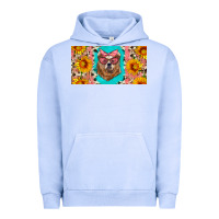 Pigment Grape Ice mama bear with sunflowers and glasses license plate Urban Hoodie - Artiststas