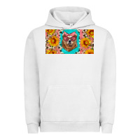 Pigment Lunar Rock mama bear with sunflowers and glasses license plate Urban Hoodie - Artiststas