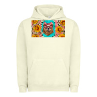 Pigment Pistachio mama bear with sunflowers and glasses license plate Urban Hoodie - Artiststas