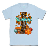 Dusty Blue thankful cross Classic Tee - RacoonDesign