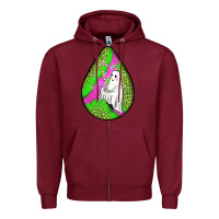 Burgundy halloween ghost teardrop Zipper Hoodie - BundleAndBundleShop