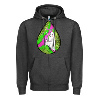 Charcoal Heather halloween ghost teardrop Zipper Hoodie - BundleAndBundleShop