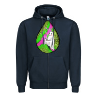 Navy halloween ghost teardrop Zipper Hoodie - BundleAndBundleShop
