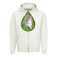 Oatmeal Heather halloween ghost teardrop Zipper Hoodie - BundleAndBundleShop