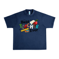 Navy best teacher ever Urban Heavy Tee - NancyCooperArtShop