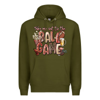 Army Green take me out to the ball game Premium Hoodie - FaDigitalArtStudio