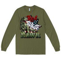 Army Green Red white rawr 4th of july Long Sleeve Tee - HowdyJamesFarm