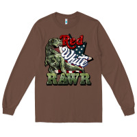 Chestnut Red white rawr 4th of july Long Sleeve Tee - HowdyJamesFarm