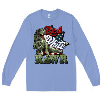 Colony Blue Red white rawr 4th of july Long Sleeve Tee - HowdyJamesFarm