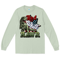 Matcha Red white rawr 4th of july Long Sleeve Tee - HowdyJamesFarm