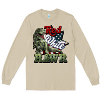 Mushroom Red white rawr 4th of july Long Sleeve Tee - HowdyJamesFarm