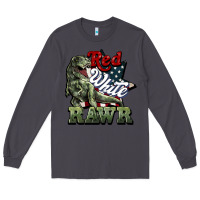 Smoke Red white rawr 4th of july Long Sleeve Tee - HowdyJamesFarm