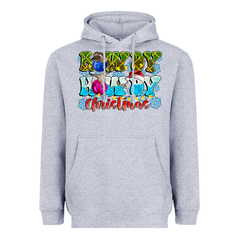 Rowdy Howdy Christmas Heavyweight Hoodie by CowhideDigitalArt | Teevron