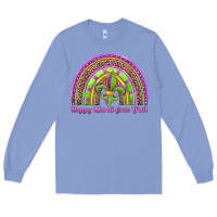 Colony Blue happy mardi gras y'all rainbow Long Sleeve Tee - Jasminsmagicworld