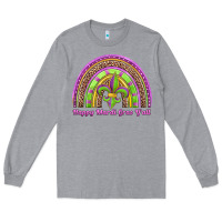 Heather Grey happy mardi gras y'all rainbow Long Sleeve Tee - Jasminsmagicworld