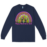 Navy happy mardi gras y'all rainbow Long Sleeve Tee - Jasminsmagicworld