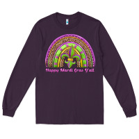 Plum happy mardi gras y'all rainbow Long Sleeve Tee - Jasminsmagicworld