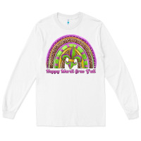 White happy mardi gras y'all rainbow Long Sleeve Tee - Jasminsmagicworld