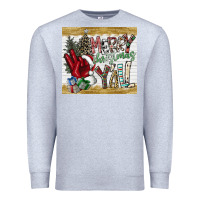 Heather Grey merry christmas y'all Premium Sweatshirt - CowhideDigitalArt