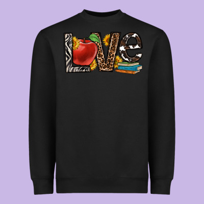 Love Teacher Heavyweight Sweatshirt Designed By Oliviacreatesart