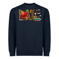 Navy love teacher Heavyweight Sweatshirt - OliviaCreatesArt