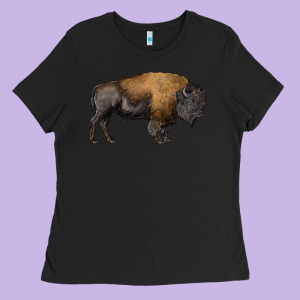 American Bison Body Ladies Tee Designed By Ranaportraitstore