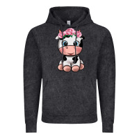 Vintage Black cute cow Vintage Hoodie - texasbilliewilder