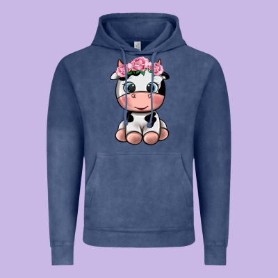 Cute Cow Vintage Hoodie Designed By Texasbilliewilder