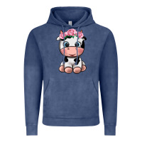 Vintage Denim cute cow Vintage Hoodie - texasbilliewilder