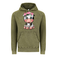 Vintage Olive cute cow Vintage Hoodie - texasbilliewilder